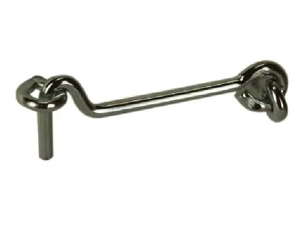 Crochet contrevent pour fermeture de porte et volet, L60xD3.5mm, acier zingué. déstockage