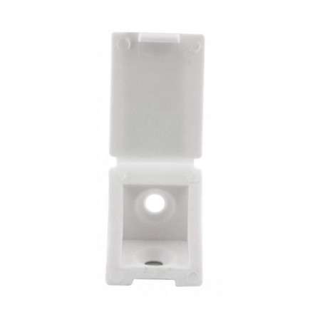 Taco cuadrado simple, PVC blanco, L22xH22x23mm, 12 piezas.